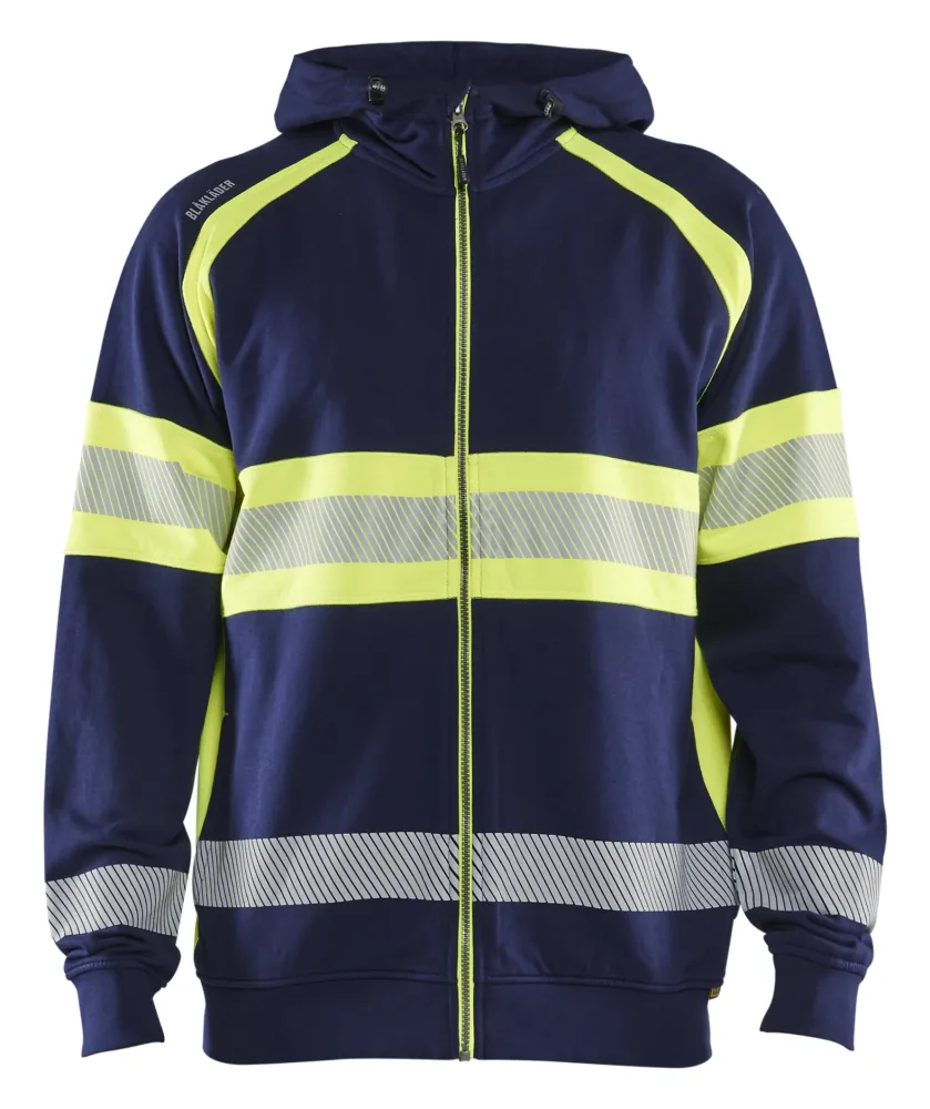 Blåkläder 355211589955XS Huvtröja varsel, svart/röd, helzip Svart/röd - Bild 2