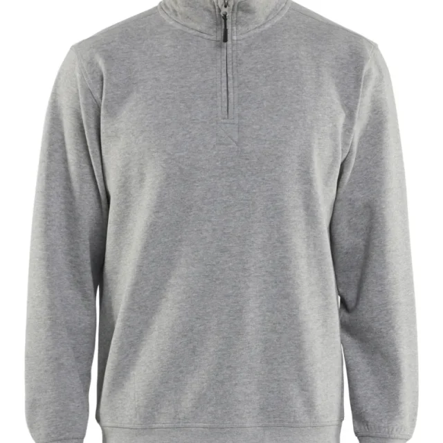 Blåkläder 336511579000XL Tröja gråmelerad, halvzip XL
