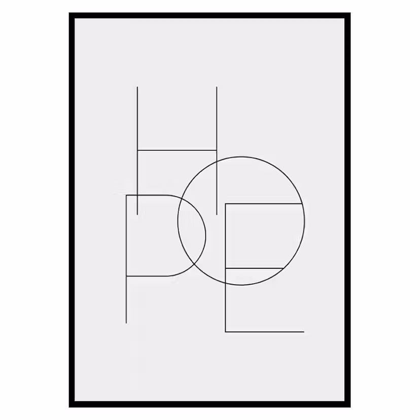 Poster Gallerix Hope Typo Storlek: 21x30 cm