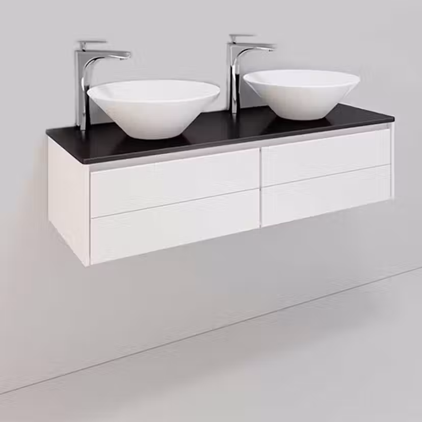 Tvättställsskåp Noro Lifestyle Concept Loop 120 Låg BxH: 120x34,5 cm, 4 lådor, Dubbla Tvättställ
