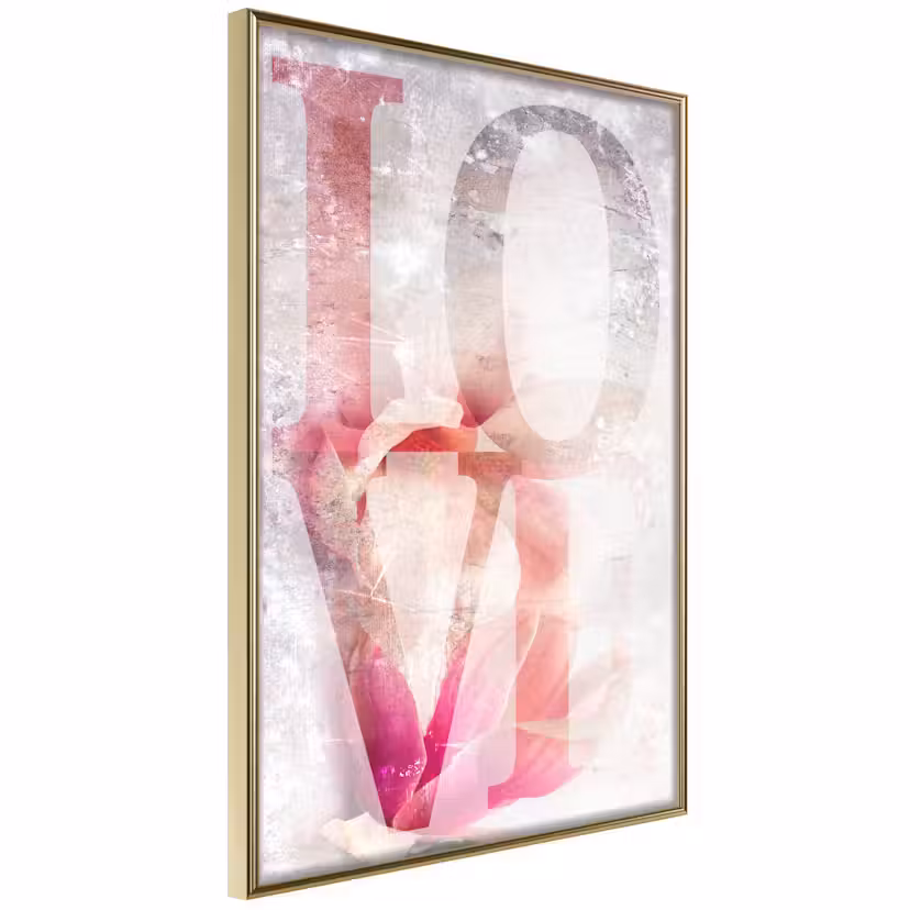 Poster Artgeist Affisch Magnolia Love Guld ram, 30x45 cm