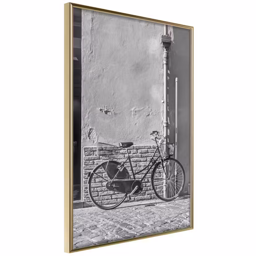 Poster Artgeist Affisch Old Italian Bicycle Guld ram, 40x60 cm