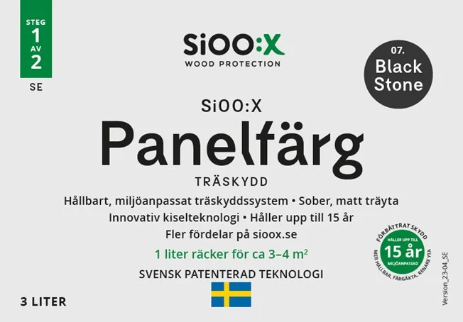 SiOO:X Panelfärg Träskydd - 3L - Black Stone 07
