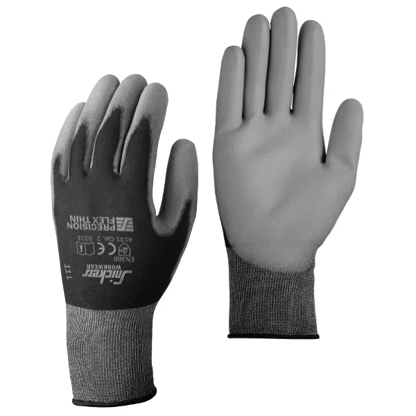 Snickers Workwear 9389 Precision Flex Light Handske svart/stengrå 7