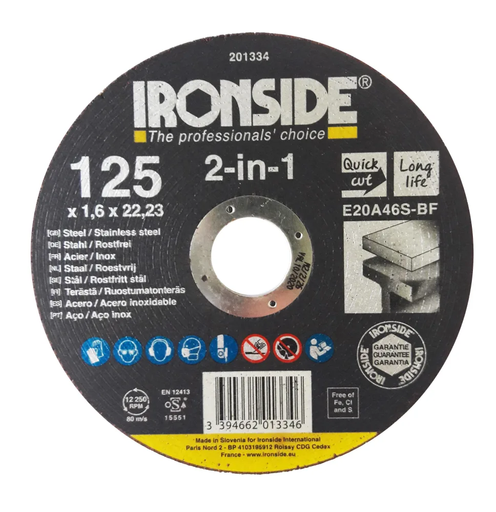 Ironside 201334 Kapskiva 125 mm, F41, E20A, 2in1 125x1.6x22 mm - Bild 2