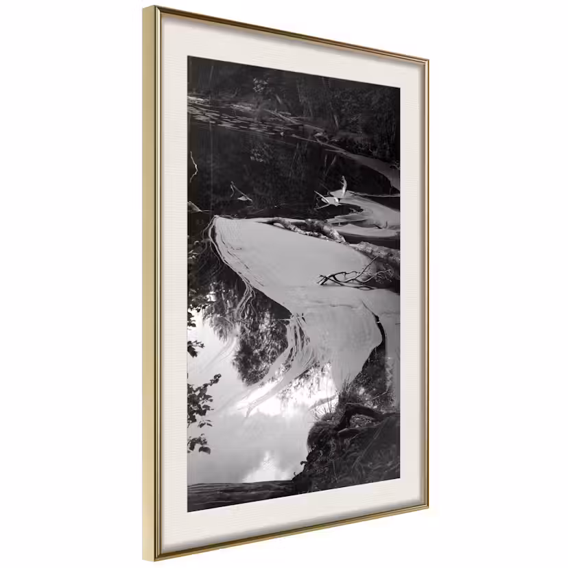 Poster Artgeist Affisch Pond Guld ram med passepartout, 20x30 cm