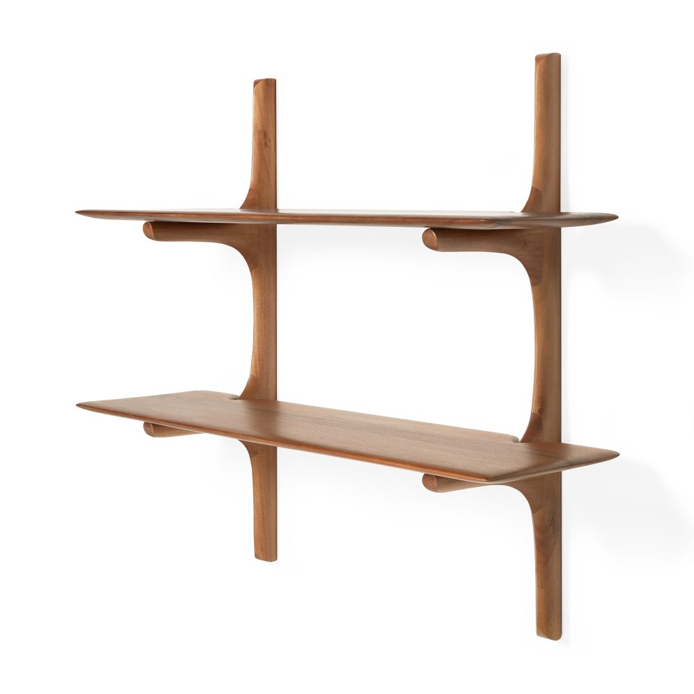 PI vägghylla 91 cm, Varnished mahogany