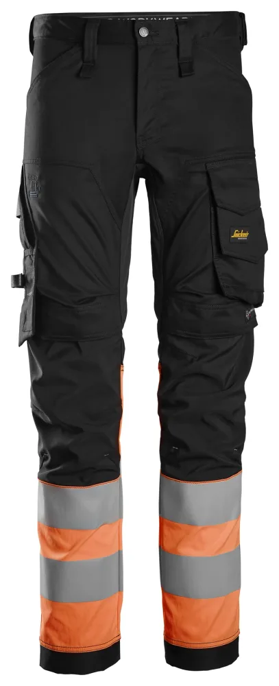 Snickers Workwear 6334 Arbetsbyxa svart/orange Svart/Orange