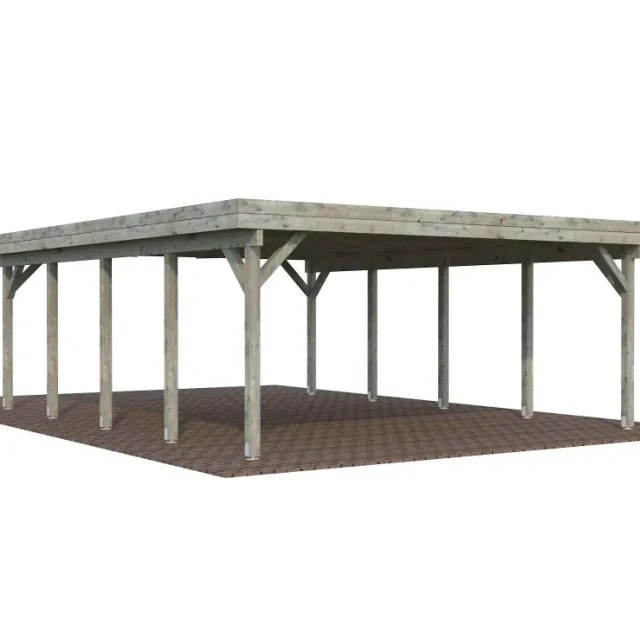 Palmako Karl Carport 45,7 m²/inv. 40,6 m², grå impregnerad