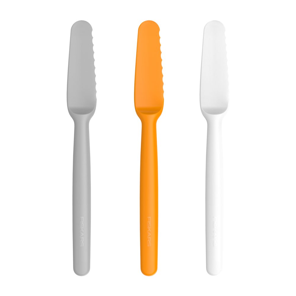 Functional Form smörknivar 3-pack, Grå-orange-vit