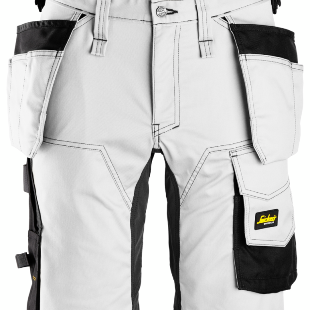 SHORTS SNICKERS WORKWEAR 6141 STRETCH VIT/SV 46, HF AW VIT/SVART