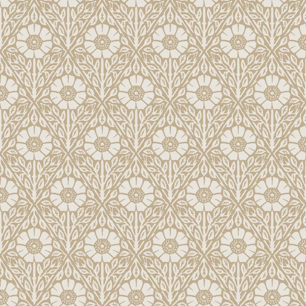 Tapet Nordic Folk Nyponros 5814 Brun Blommig