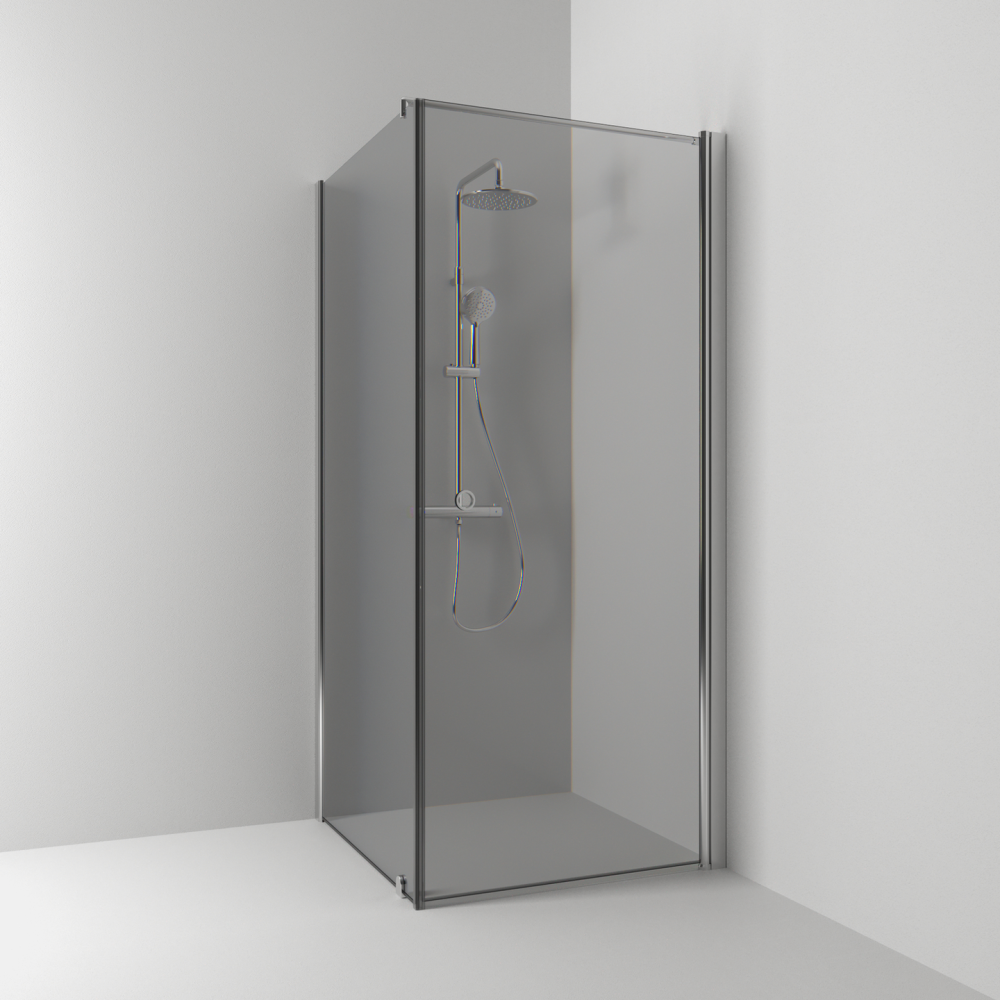 HÖRNDUSCH SVEDBERGS SKOGA RAK/FAST ALU BLANK RÖK INTHT 70X198X73CM