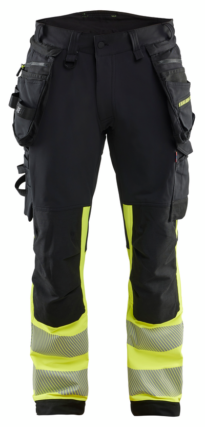 VARSELBYXA BLÅKLÄDER 1125 1648 S/G C48, SVART/VARSELGUL 4VSTRETCH