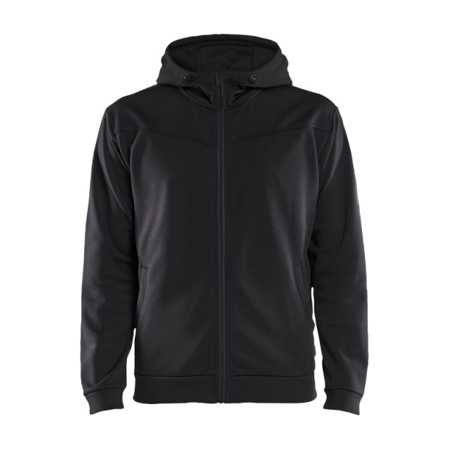 LUVTRÖJA BLÅKLÄDER 3363 SV/MÖRKGRÅ XL, DRAGKEDJA SVART/MÖRKGRÅ XL