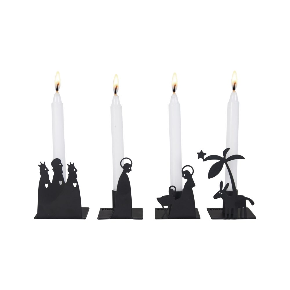 Krubba adventsljusstake metall, Liten