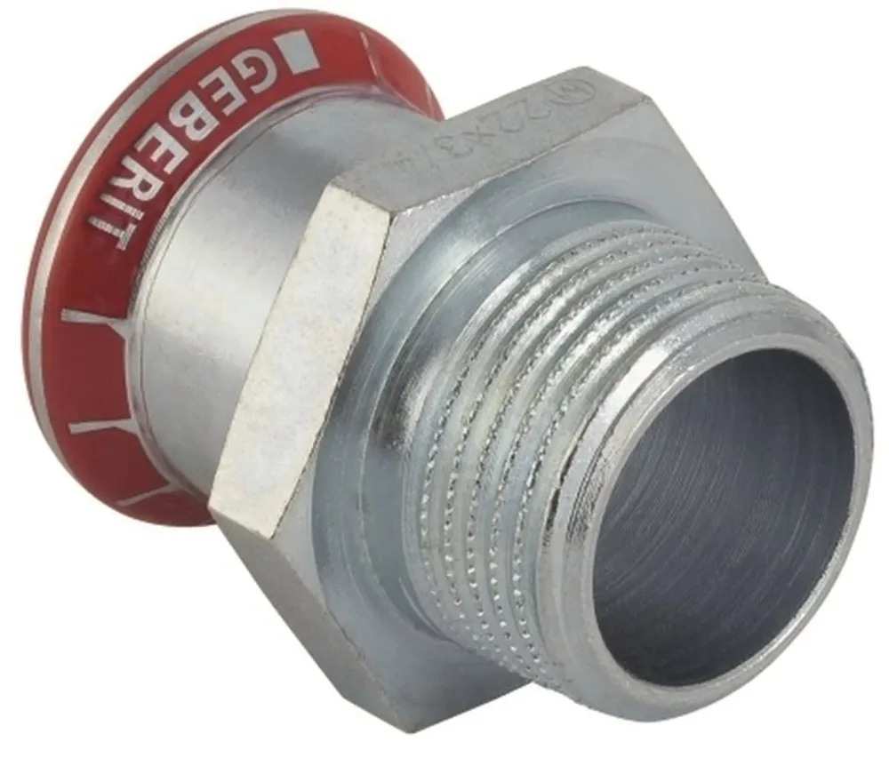 Geberit 1551018 Övergångsmuff utv. gänga, elförzinkad 12 x 10 mm