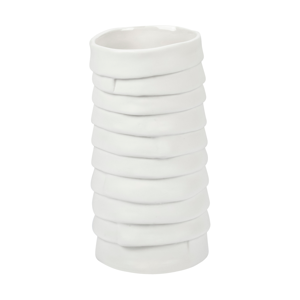 Ribbon vas small 13 cm, Off-white