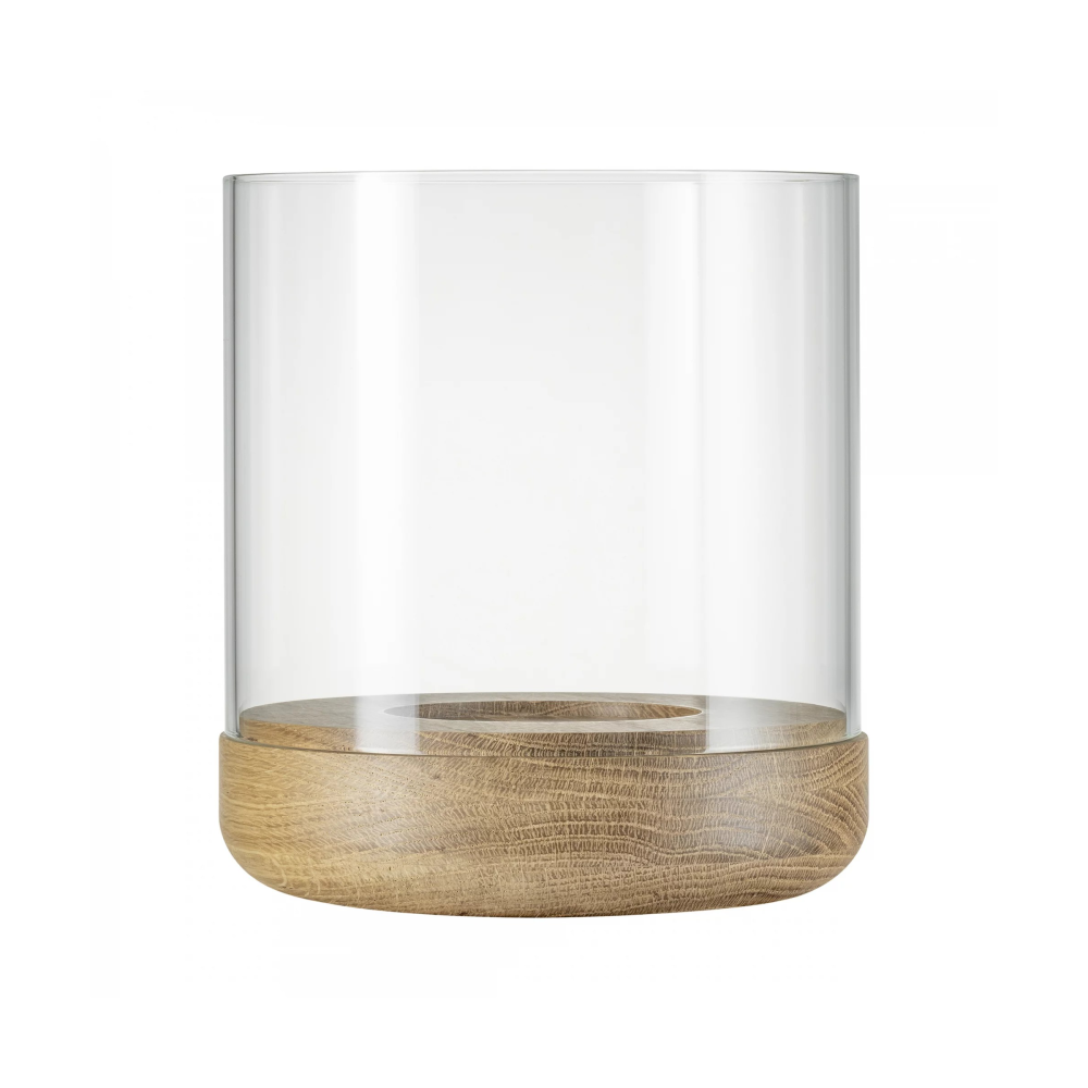 Lanto lanterna ljuslykta XL Ø26,5 cm, Transparent-oak