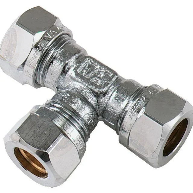 Vatette FG037050420 T-koppling 90°, förkromad, förminskad 15 x 12 mm