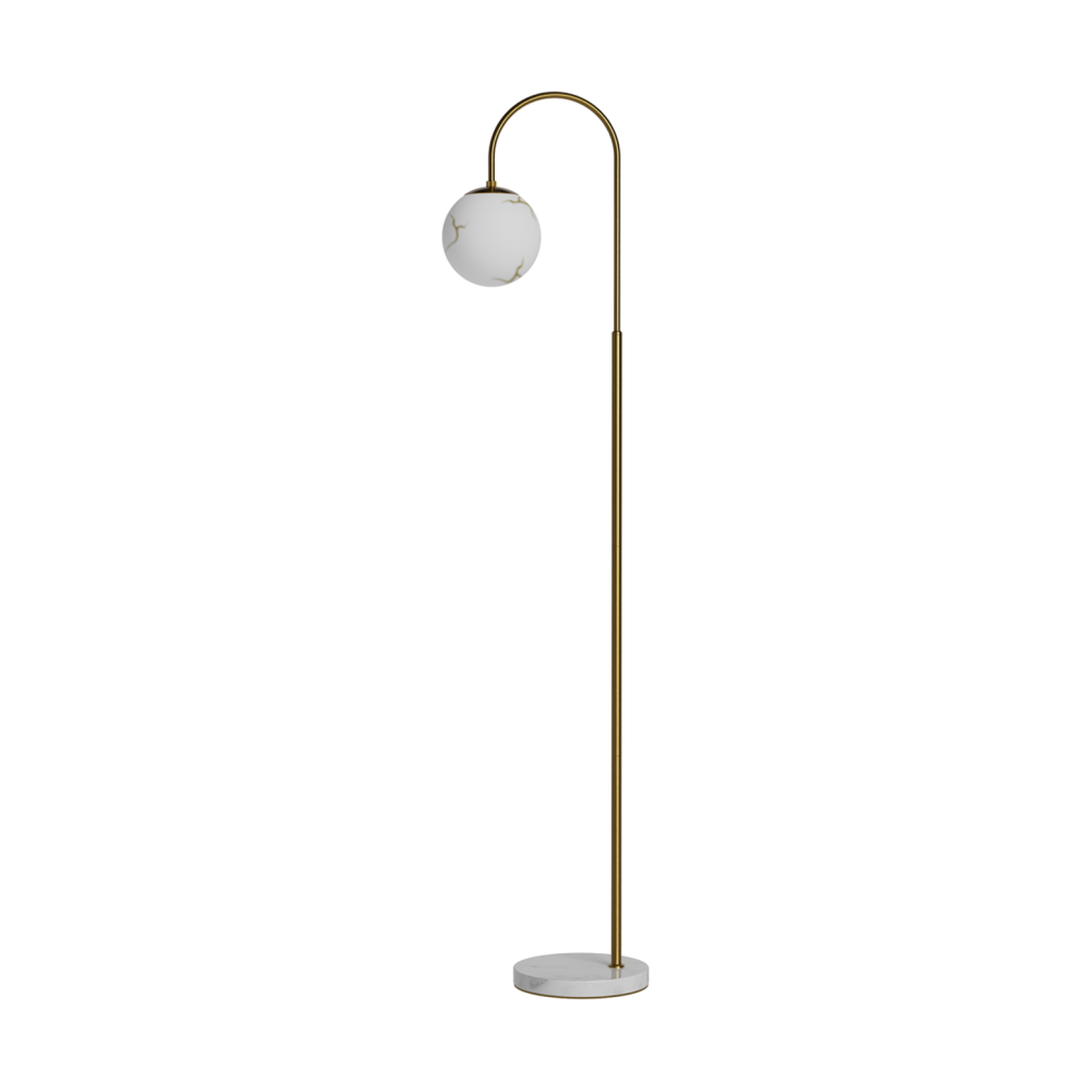 Bellagio golvlampa 163 cm, Mässing-vit