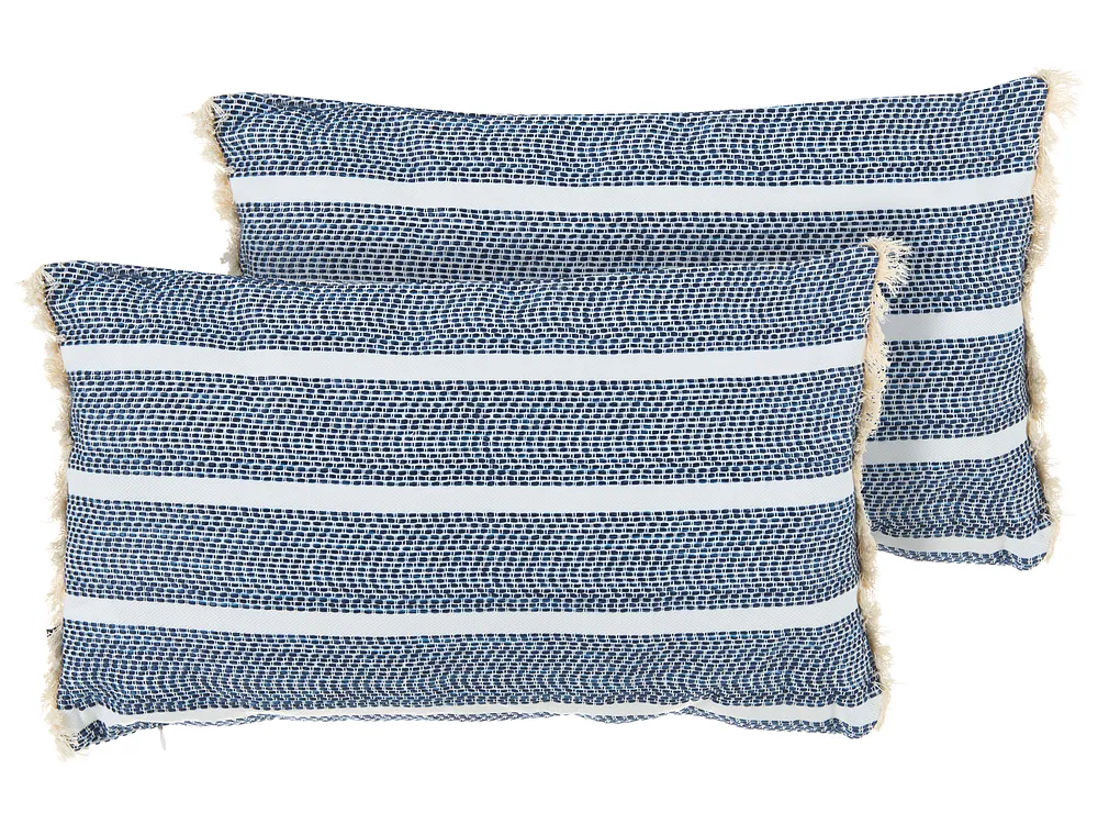 Set med 2 utomhusdynor ALPINIA Randigt 30 x 50 cm Blå