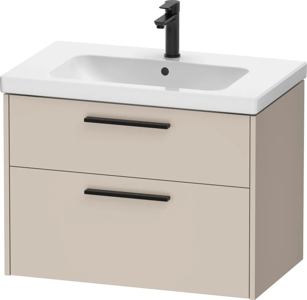 Duravit D-Code Tvättställsskåp 2 lådor Mattvit, diamantsvart - Bild 2