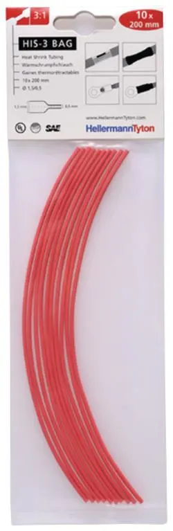 Hellermann Tyton HIS-3 Bag 1,5/0,5 Krympslang 1,5/0,5 x 200 mm, 10-pack Transparent