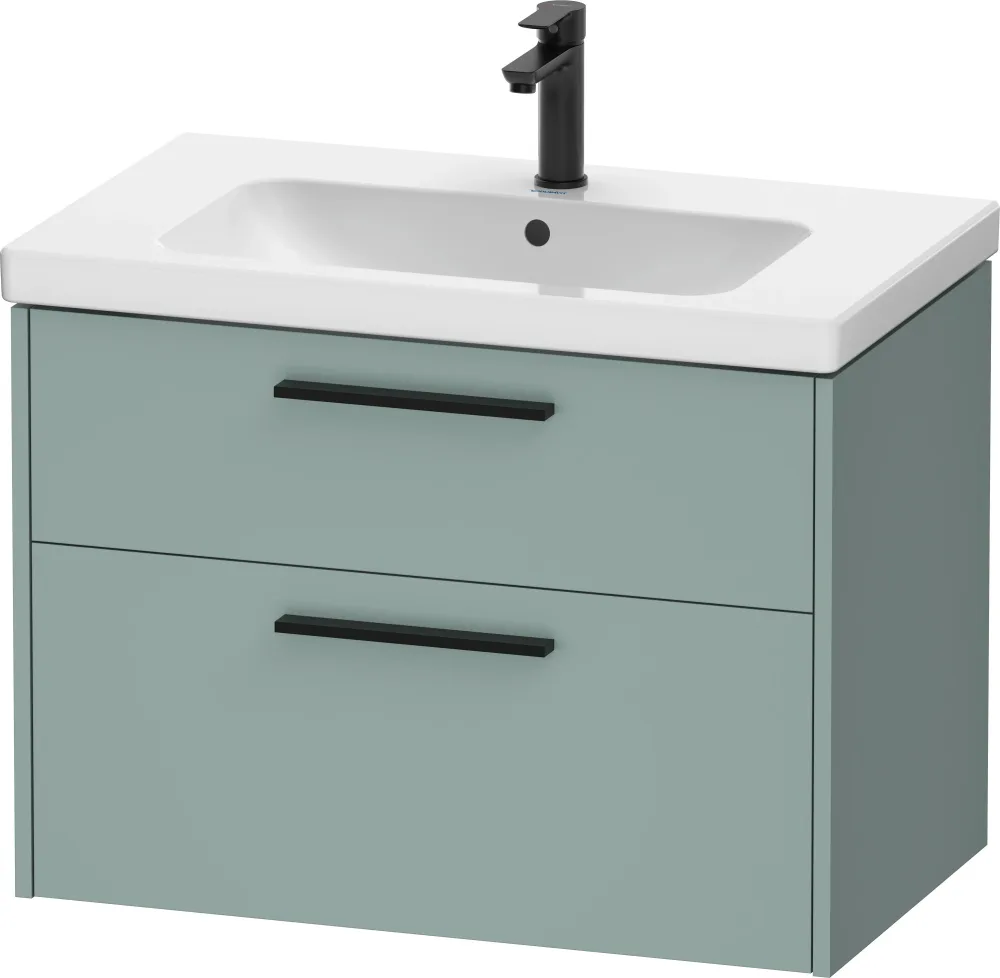 Duravit D-Code Tvättställsskåp 2 lådor Mattvit, diamantsvart