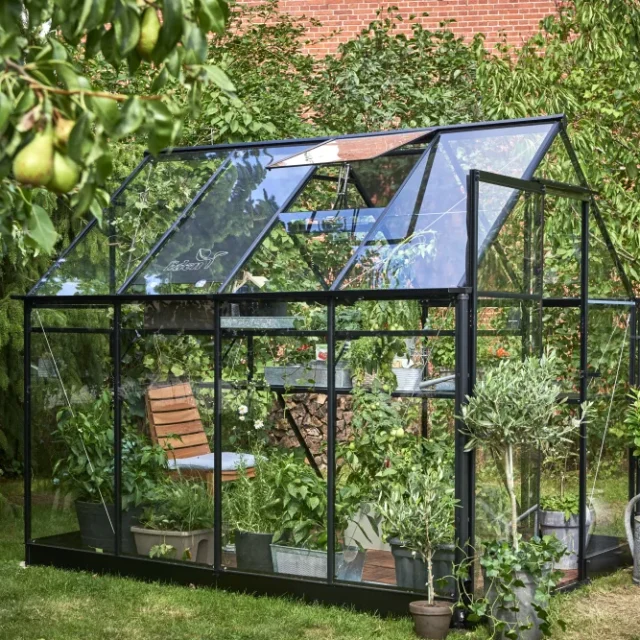 Halls Qube 68 F09818 Växthus 5,1 m², svart