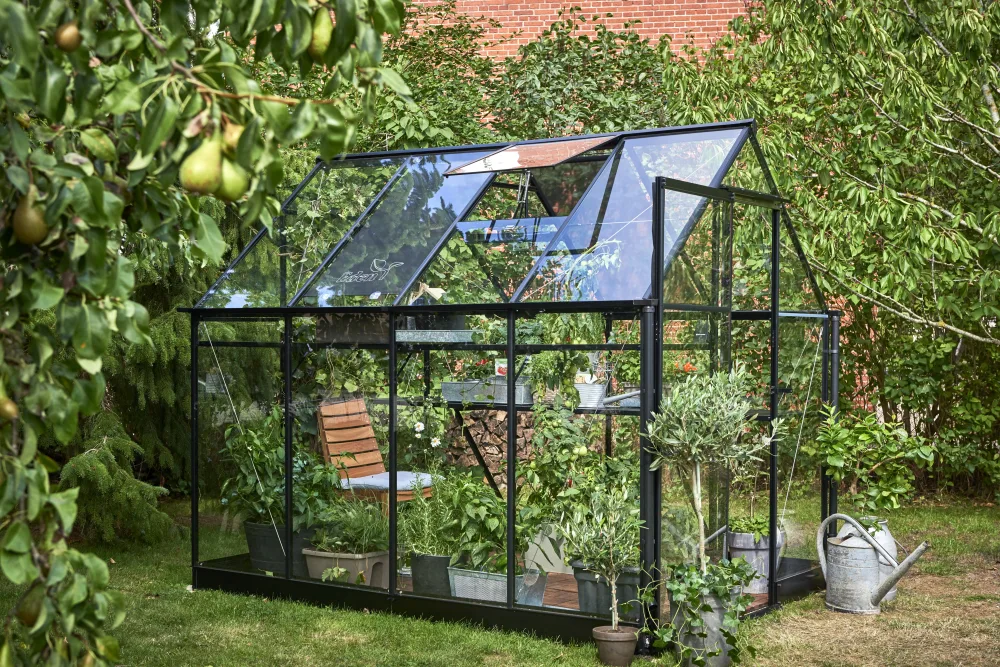 Halls Qube 68 F09818 Växthus 5,1 m², svart
