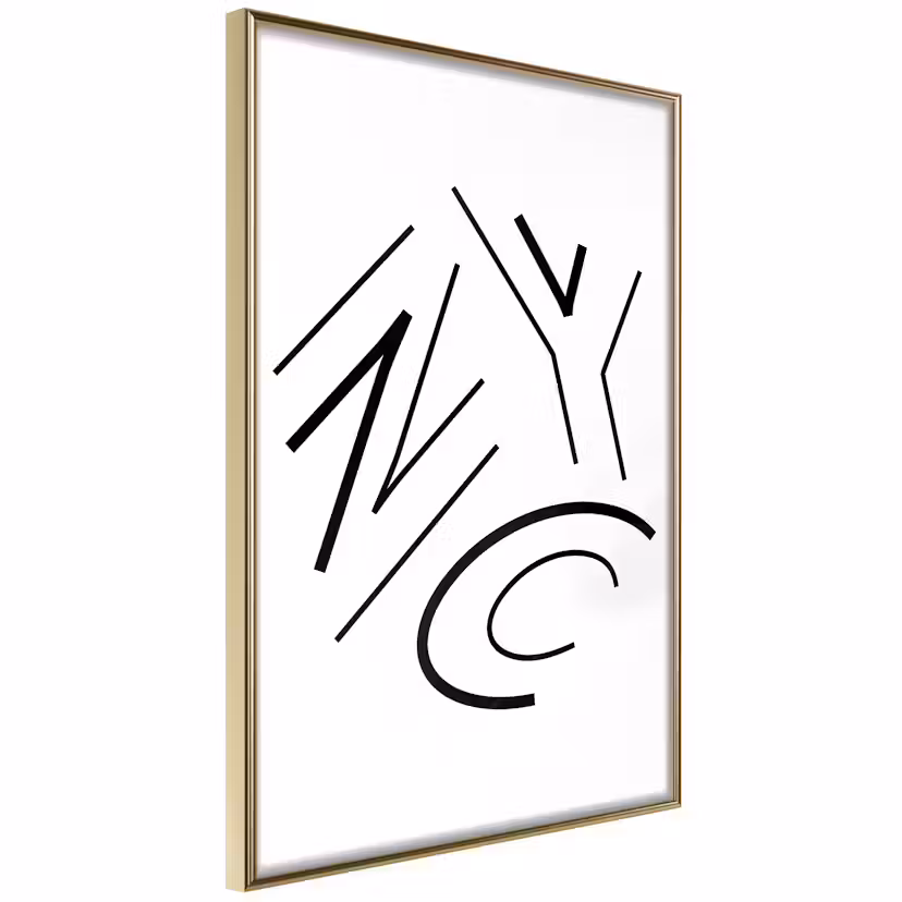 Poster Artgeist Affisch NYC Guld ram, 40x60 cm