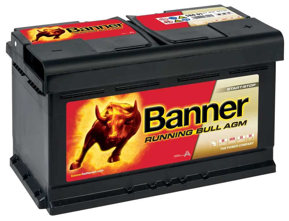 Banner Running Bull AGM 58001M Startbatteri 12V, 80 Ah