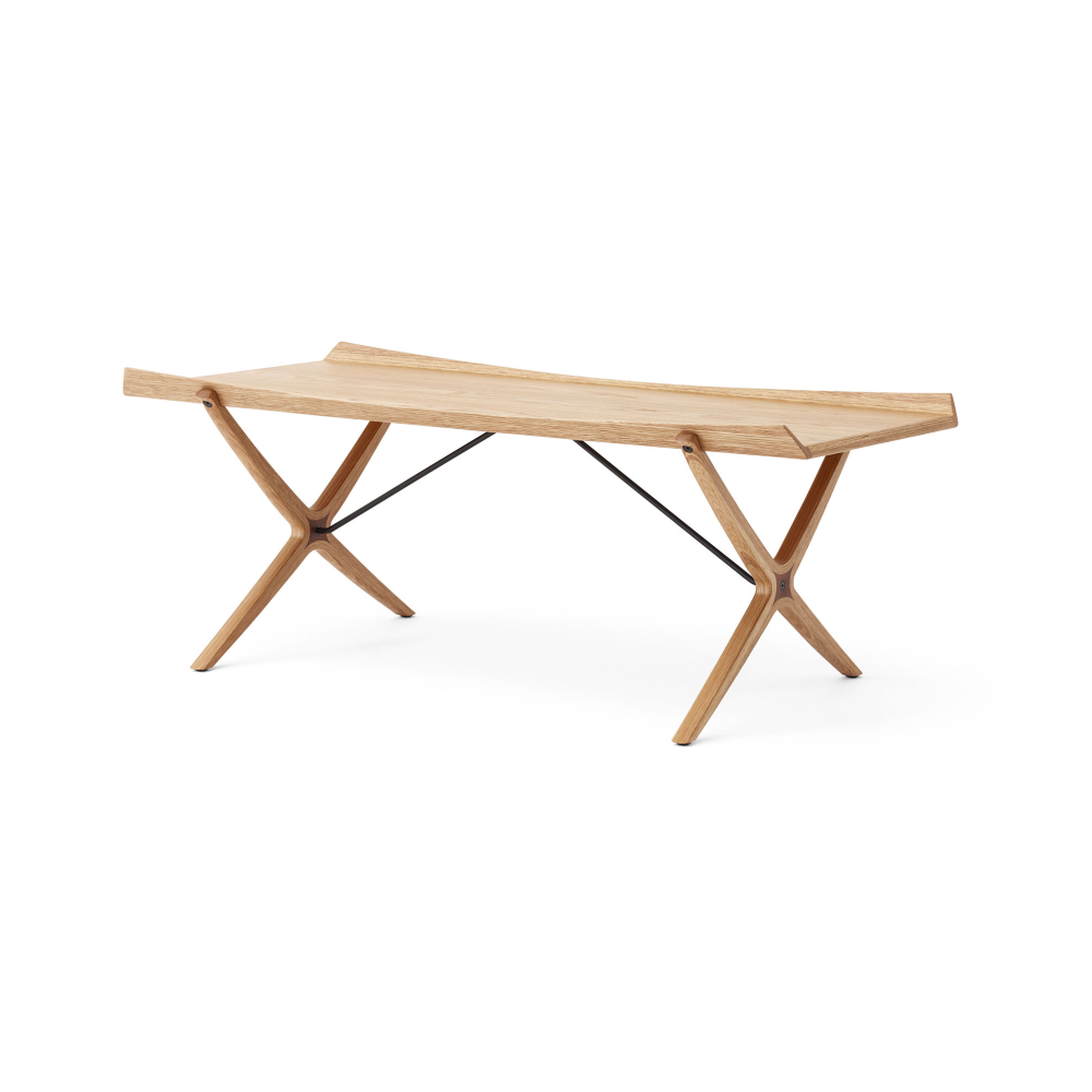 X HM13 soffbord 61x120 cm, Lacquered oak-walnut inserts
