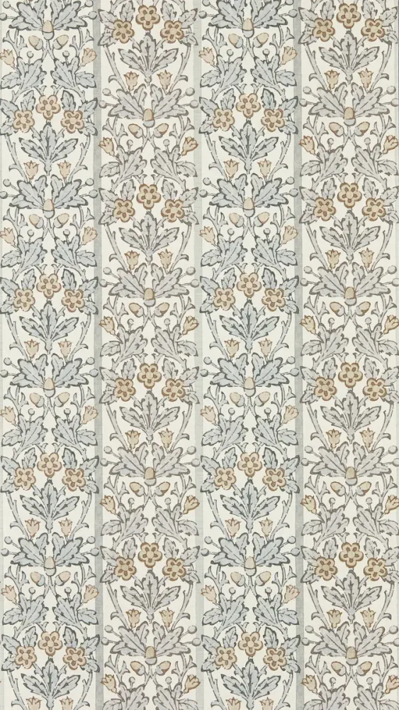 Morris & Co - Oak & Blossom Mineral Blue Linen