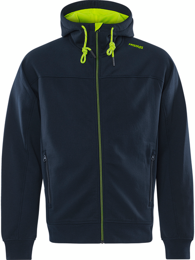 JACKA 7550 GSM SWEATSHIRT HUVA MÖRK MARINBLÅ/GUL STL 2XS