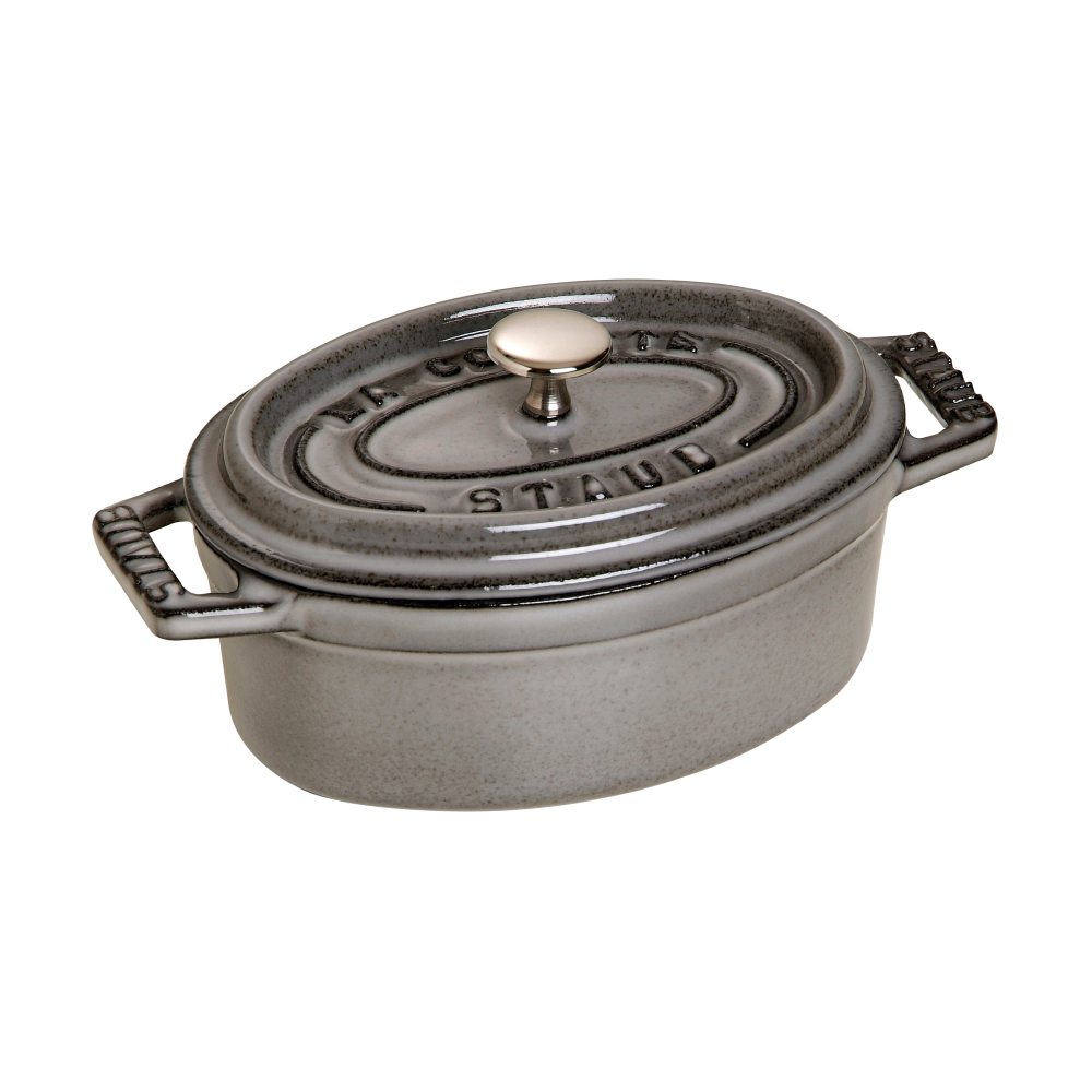 Staub La Cocotte oval minigryta gjutjärn 0,25 L, Grafitgrå