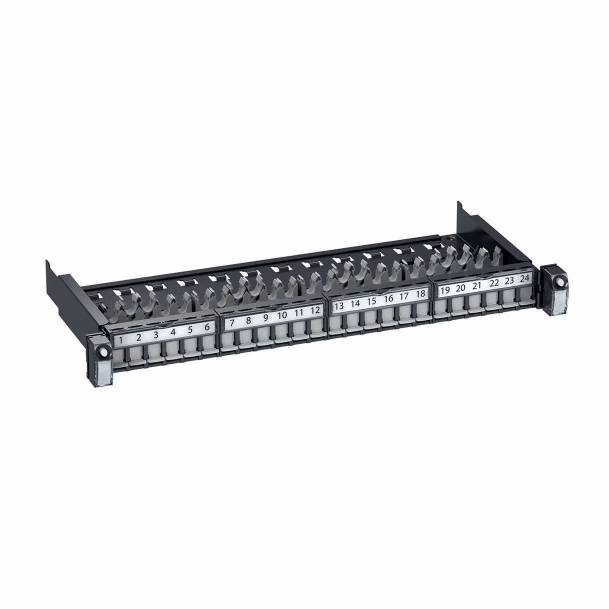 Kjøp Schneider Electric Patchpanel Quickfix 24 porter S-One adv, uttrekkbar, 1HE, UTP/STP, mørkegrå
