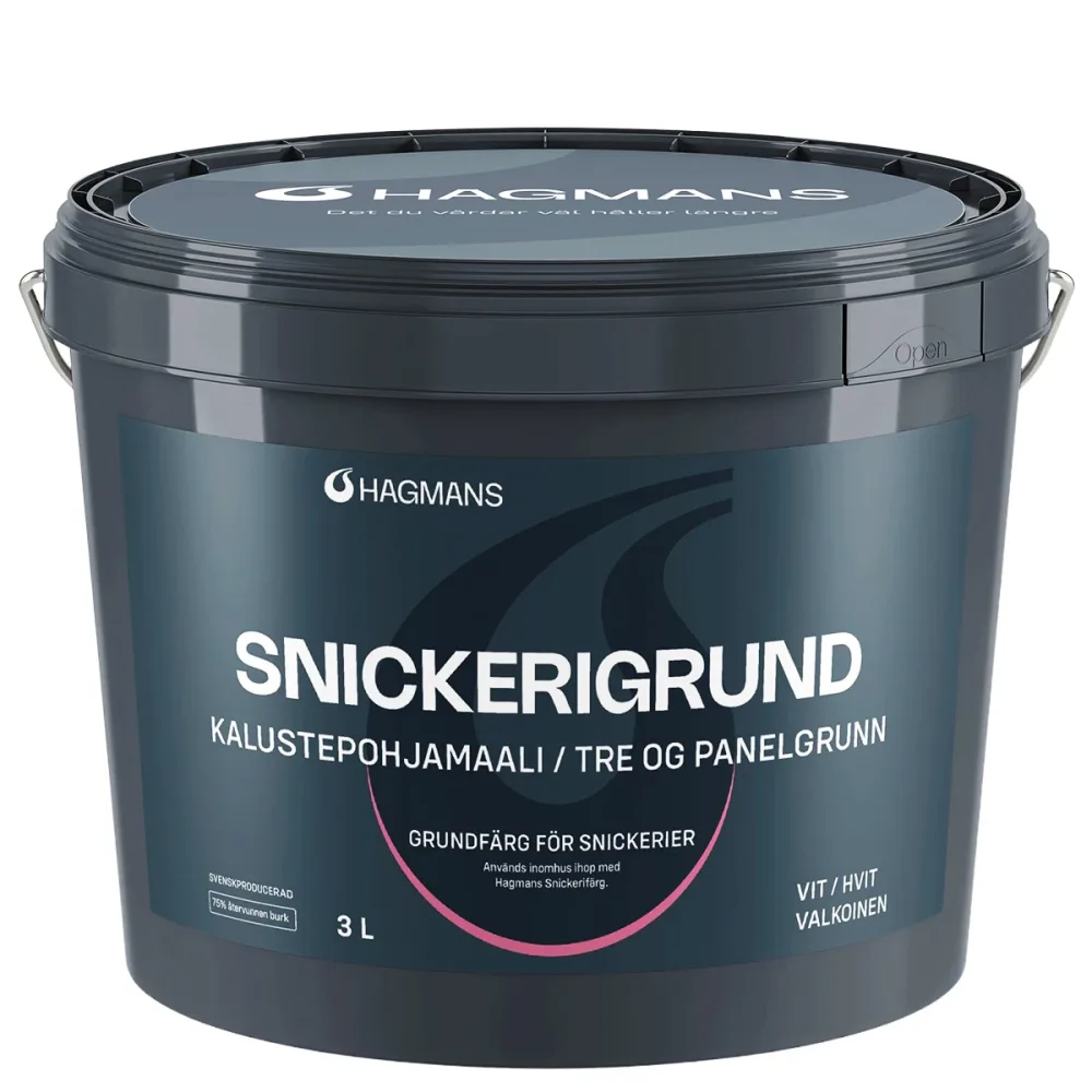 Grundfärg Aqua Snickerigrund Vit, 3L - Bild 2