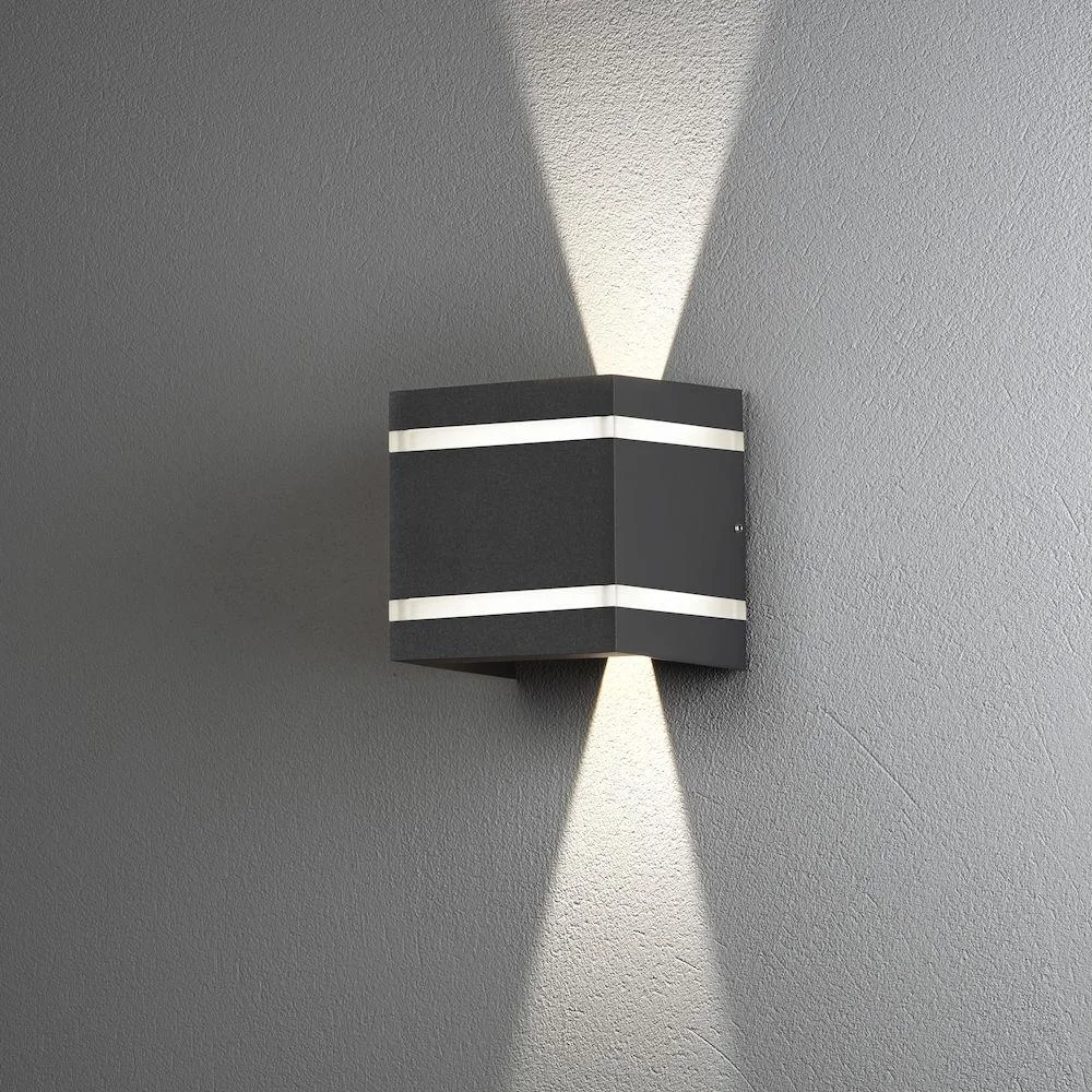 Konstsmide Cremona Väggarmatur LED, mörkgrå 2x3 W