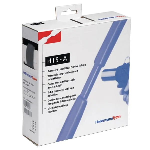 Hellermann Tyton 308-11200 Krympslang med lim, 3:1, svart 12/4 mm, 5 m - Bild 2