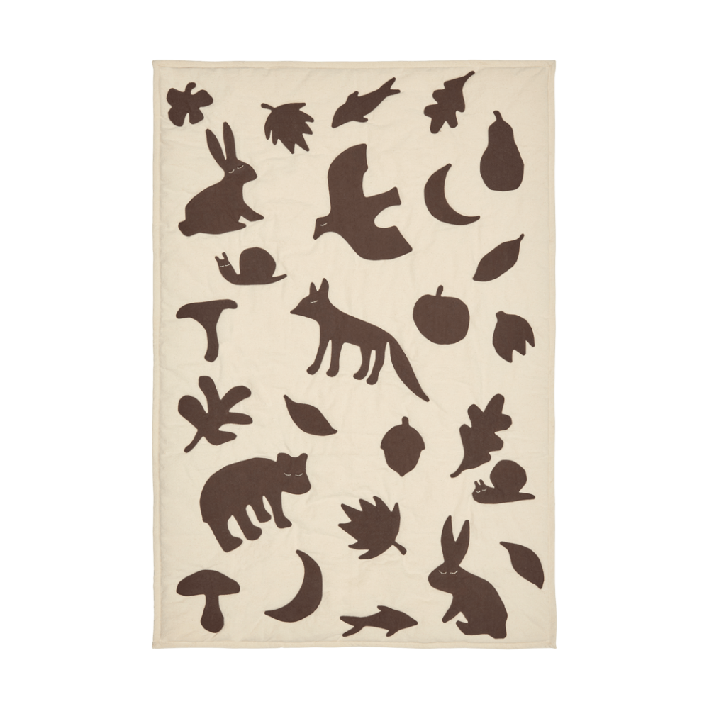Lunden filt, Off-white-dark chocolate, 80x110 cm