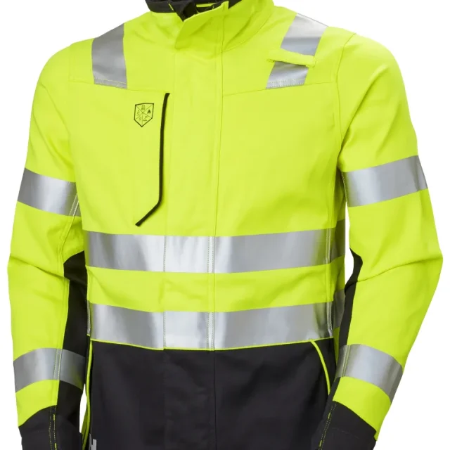 Helly Hansen Workwear Fyre 77249-369 Jacka varsel, gul/grå, flamskydd M