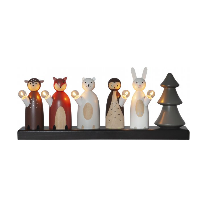Forest friends ljusstake 44 cm, Flerfärgad