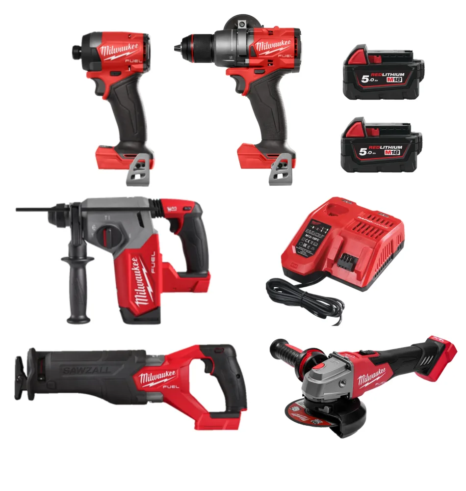 Milwaukee FPP5SEA-502B Kombikit med batteri och laddare