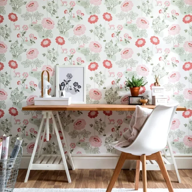 Duro Blomsteräng 398-03 Tapet Duro 1900 Röd