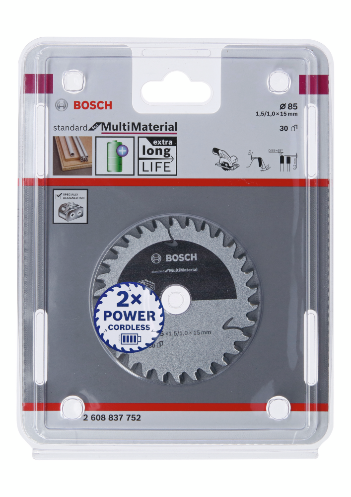 CIRKELSÅGKLINGA BOSCH ACCU STD MULTI 85X15MM 30T