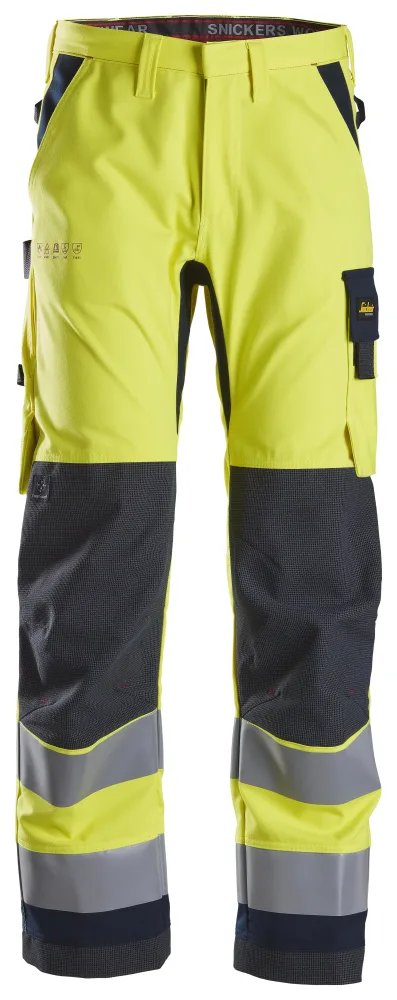 Snickers Workwear 6360 ProtecWork Arbetsbyxa varsel, gul/marinblå D100