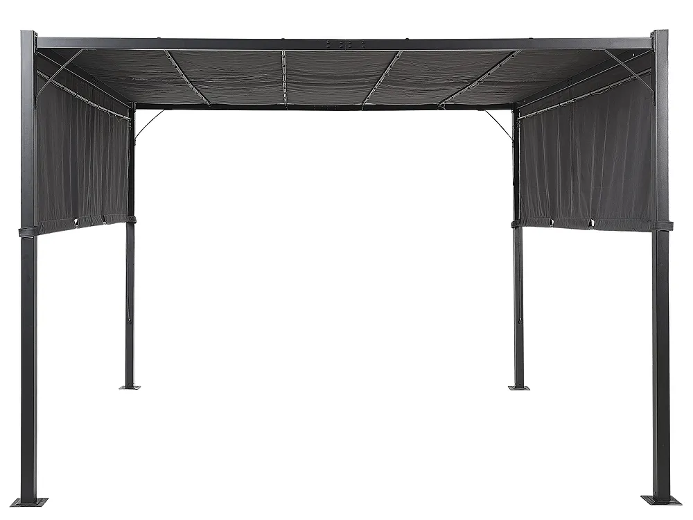 Paviljong LED PARGA 310 cm 310 cm Metall Mörkgrå