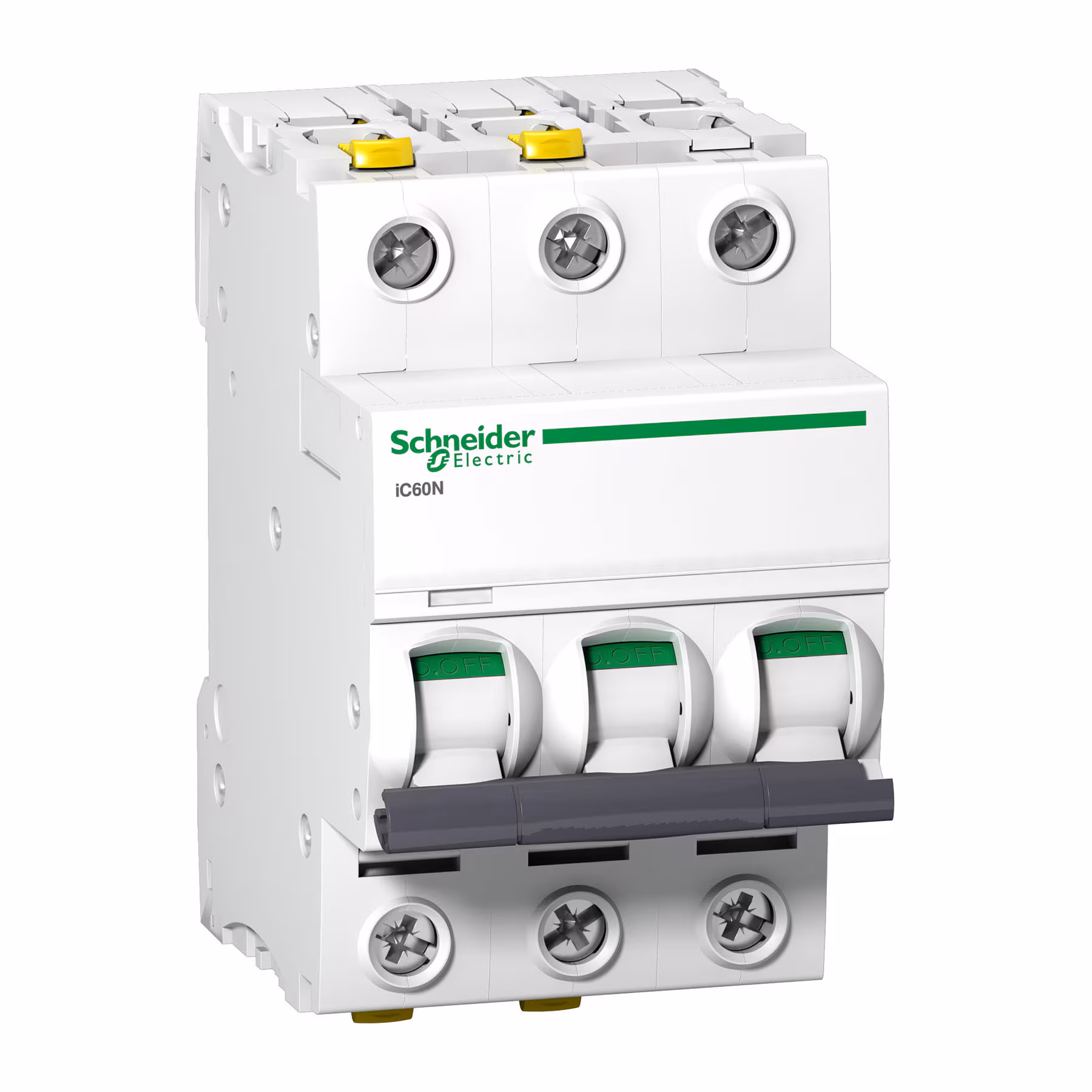 Kjøp Schneider Electric Minibryter (MCB), Acti9 iC60N, 3 P, 10 A, C-kurve, bryteevne 6 kA ved 400 V AC, 10 kA